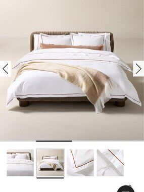 CB2 Marisal Organic Cotton Percale King Duvet and 2 King shams